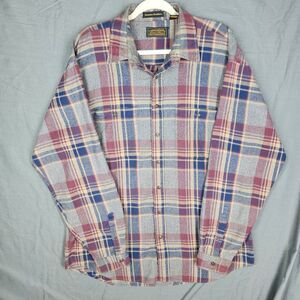 Eddie Bauer Men’s Button Down Flannel Shirt Size L Sonoma Heathers